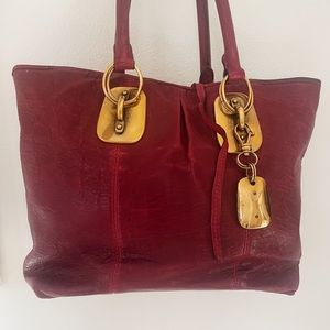 Donna Karan Leather Burgundy Purse hobo Bag